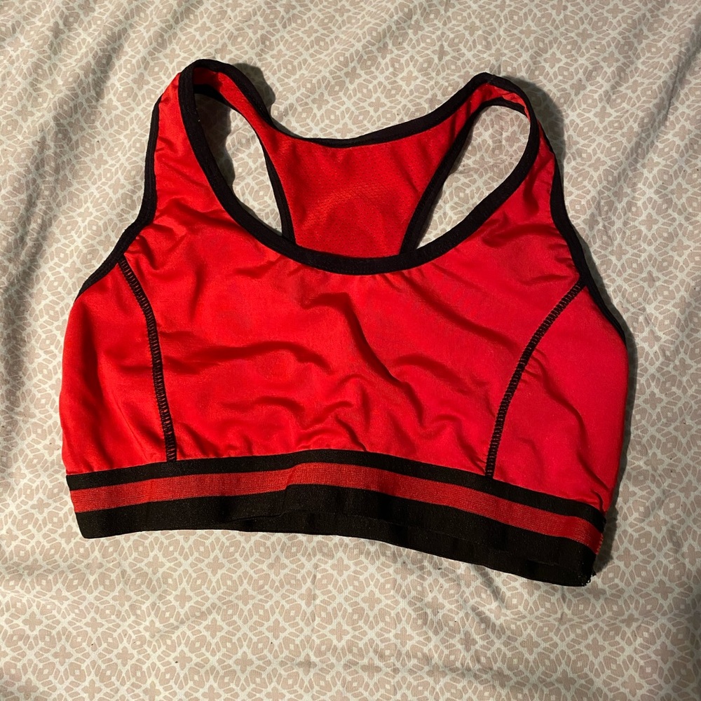 Red sports bra